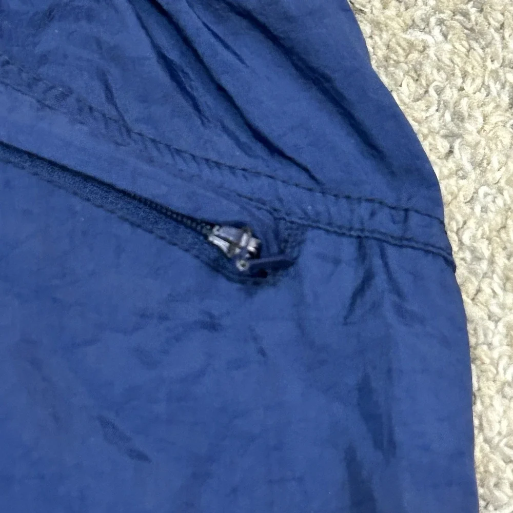 Vintage Nike Track Pants Mens Large Nylon Baggy Navy Blue 32